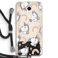 Rainbow Unicorn: Xiaomi Redmi 5 Transparant Hoesje met koord