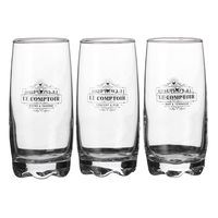 Urban Living longdrink/water/drinkglazen Comptoir - gedecoreerd glas - 3x stuks - 390 ml - thumbnail