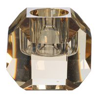 Dinerkaarshouder kristal - licht bruin  - ø5x4.5 cm - thumbnail