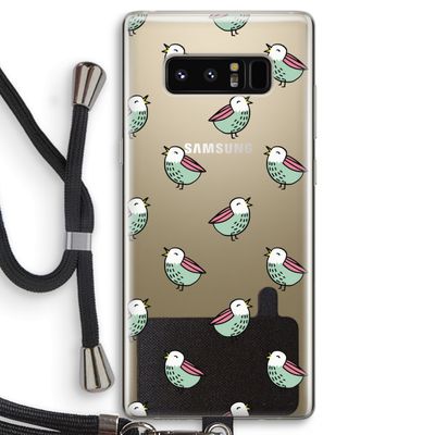 Vogeltjes: Samsung Galaxy Note 8 Transparant Hoesje met koord