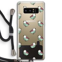 Vogeltjes: Samsung Galaxy Note 8 Transparant Hoesje met koord