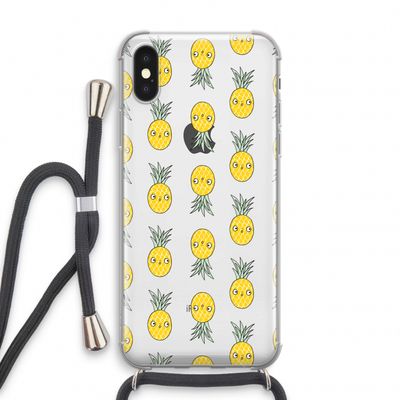 Ananas: iPhone XS Transparant Hoesje met koord