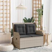 Tuinbank Lichtgrijs poly rattan