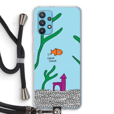 Aquarium: Samsung Galaxy A32 4G Transparant Hoesje met koord