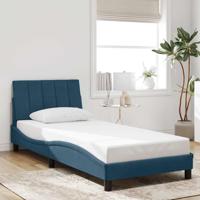 Bedframe zonder matras "Hanko" fluweel blauw 90x200 cm