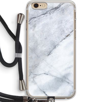 Witte marmer: iPhone 6 PLUS / 6S PLUS Transparant Hoesje met koord