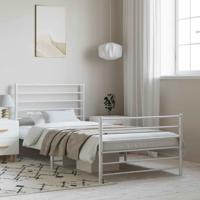Bedframe met hoofd- en voeteneinde metaal wit 100x200 cm - thumbnail