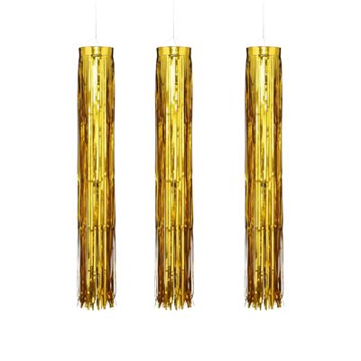 Feest hanger - 3x - L80 cm - goud - glitter - kunststof - disco/seventies - feestversiering Feest hanger - 3x - L80 cm - goud - glitter - kunststof - disco/seventies - feestversiering