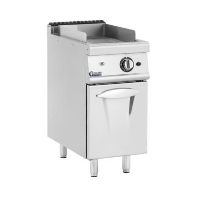 Gasgrillplaat - 6 kW - geribbeld - 50 - 300 °C - propaangas/LPG/aardgas - onderkast - Royal Catering