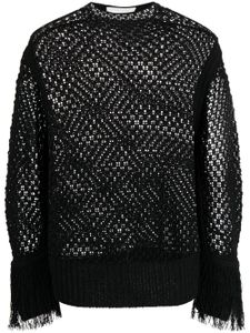 3.1 Phillip Lim pull en maille pointelle à franges - Noir