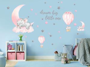 Muursticker - Dream Big Little One / Olifant