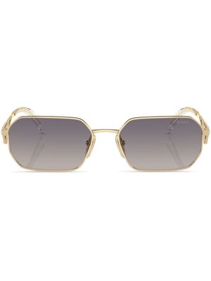Prada Eyewear lunettes de soleil à monture rectangulaire - Or