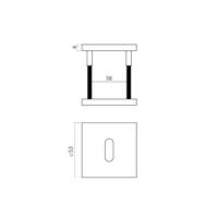 Intersteel sleutelrozetten vierkant verdekt 53x53x6mm - RVS Intersteel sleutelrozetten vierkant verdekt 53x53x6mm - RVS