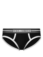 Dolce & Gabbana string en jersey à bande logo - Noir