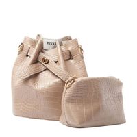 Pinned by K crossbody tas met crocoprint taupe - thumbnail