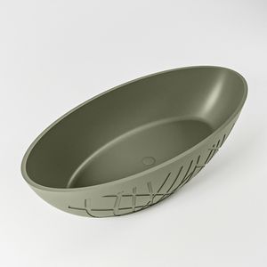 Vrijstaand bad Mondiaz Holm | 180x85 cm | Solid surface | Ovaal | Army