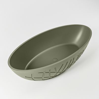 Vrijstaand bad Mondiaz Holm | 180x85 cm | Solid surface | Ovaal | Army