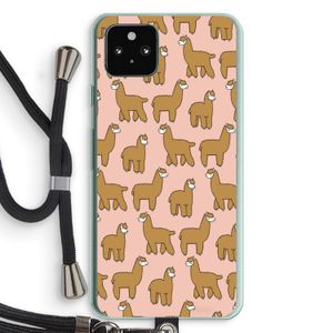 Alpacas: Pixel 5a 5G Transparant Hoesje met koord