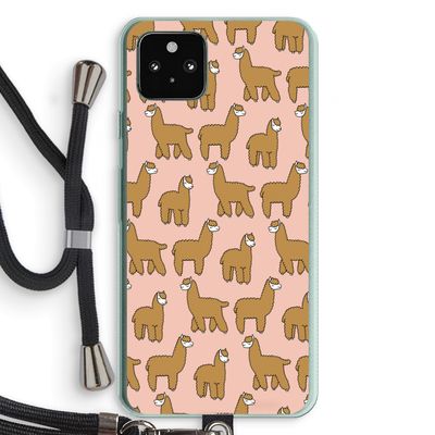 Alpacas: Pixel 5a 5G Transparant Hoesje met koord