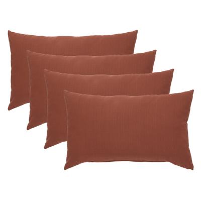 Hesperide Sierkussen - 4x - 30 x 50 cm - terracotta - polyester - uv/waterbestendig