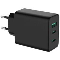 VALUE USB-oplader met eurostekker, 3-poorts (Type-A, 2x Type-C), 65W, GaN