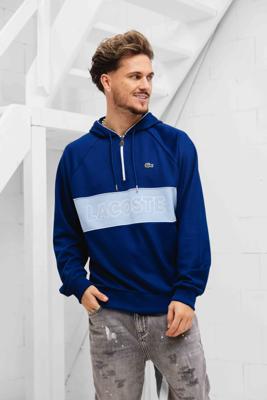 Lacoste Paris Relaxed Hoodie Heren Donkerblauw - Maat S - Kleur: DonkerblauwLichtblauw | Soccerfanshop