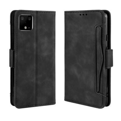 Voor Google pixel 4 XL portemonnee stijl huid voelen kalf patroon lederen draagtas met aparte kaartsleuf (zwart)