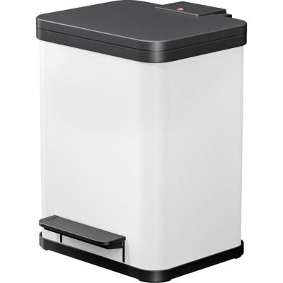 Hailo Öko duo plus M 6222300 Afvalbak 18 l Plaatstaal (b x h x d) 320 x 430 x 330 mm Wit Met voetpedaal 1 stuk(s)