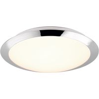 LED Plafondlamp - Badkamerlamp - Trion Hambert - 12W - Natuurlijk Wit 4000K - Spatwaterdicht IP44 - Rond - Mat Chroom - Kunststof LED Plafondlamp - Badkamerlamp - Trion Hambert - 12W - Natuurlijk Wit 4000K - Spatwaterdicht IP44 - Rond - Mat Chroom - Kunststof