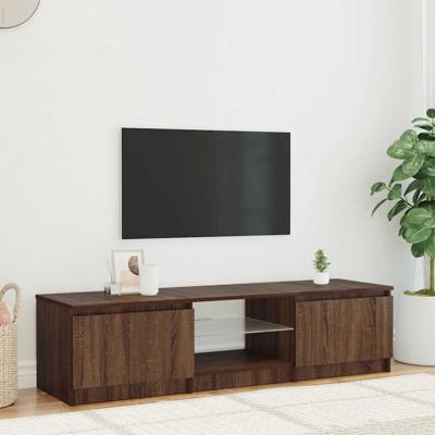 Tv-meubel met LED-verlichting 140x40x36 cm bruin eikenkleur