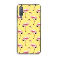 Flamingo's geel: Samsung Galaxy A7 (2018) Transparant Hoesje