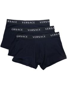 Versace lot de trois boxers à bande logo - Noir