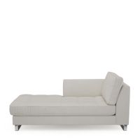 Rivièra Maison Chaise Longue 'West Houston' Links, Oxford Weave, kleur Aaskan White - thumbnail