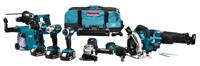 Makita DLX8026TW1 18V Combiset voor (slag)schroeven, (klop)boren, slijpen, zagen en monteren met multitool 5,0 Ah accu's (3 st.) - DLX8026TW1