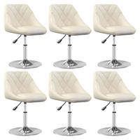 Eetkamerstoelen draaibaar 6 st fluweel crèmekleurig Eetkamerstoelen draaibaar 6 st fluweel crèmekleurig
