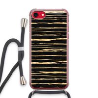 Gouden strepen: iPhone SE 2020 Transparant Hoesje met koord