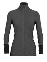 Icebreaker Descender LS Zip Vest Dames Jet Heather/Black XL