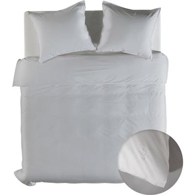 Dekbedovertrek Percale - Eenpersoons (140x220 cm) - Grijs Katoen/Percale katoen - Dessin: Effen - Yellow Suites - Dekbed-Discounter.nl