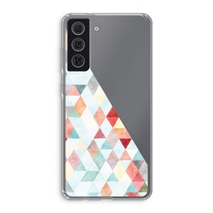 Gekleurde driehoekjes pastel: Samsung Galaxy S21 FE Transparant Hoesje