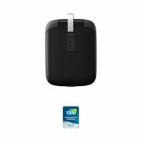 TAU mini powerbank voor aan je sleutelhanger (1400 mAh) met geïntegreerde kabel - 3 in 1 sleutelbos powerbank - Zwart