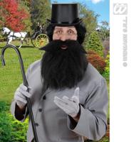 Baard en snor Holbewoner zwart