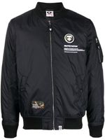 AAPE BY *A BATHING APE® veste bomber à patch logo - Noir - thumbnail