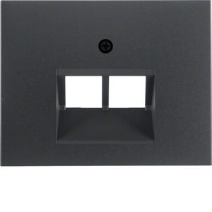 Centraalplaat UAE doos 2 x RJ45 Berker K1 antraciet mat 14097006