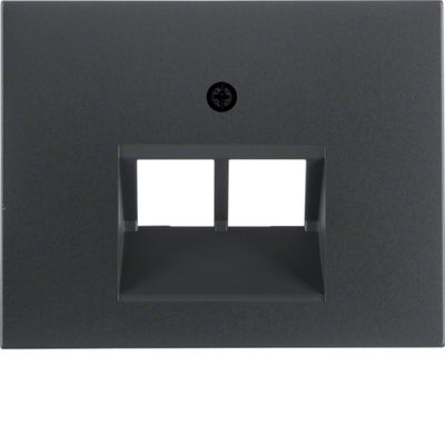 Centraalplaat UAE doos 2 x RJ45 Berker K1 antraciet mat 14097006