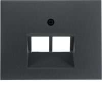 Centraalplaat UAE doos 2 x RJ45 Berker K1 antraciet mat 14097006