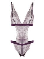 Maison Close body à empiècements en dentelle - Violet