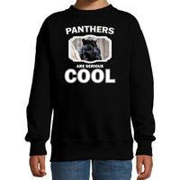 Dieren zwarte panter sweater zwart kinderen - panthers are cool trui jongens en meisjes