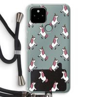 Eenhoorns overal: Pixel 5 Transparant Hoesje met koord