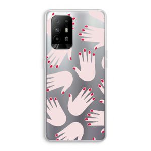 Hands pink: Oppo A94 5G Transparant Hoesje