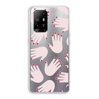 Hands pink: Oppo A94 5G Transparant Hoesje